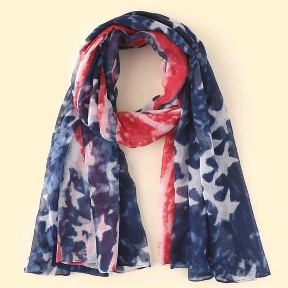 Accessories - American flag stars stripes red white blue neck head lightweight scarf